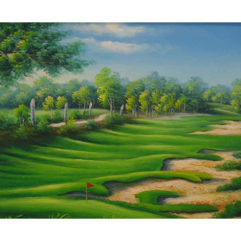 絵画 油絵 リチャード・エンバス 肉筆油絵 ゴルフ場 F8 送料無料 絵画 油絵 リチャード・エンバス 肉筆油絵 ゴルフ場 F8 送料無料