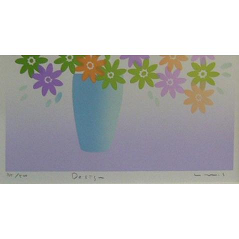 絵画 作者不詳 版画 シルクスクリーング 淡い色の花達 送料無料
