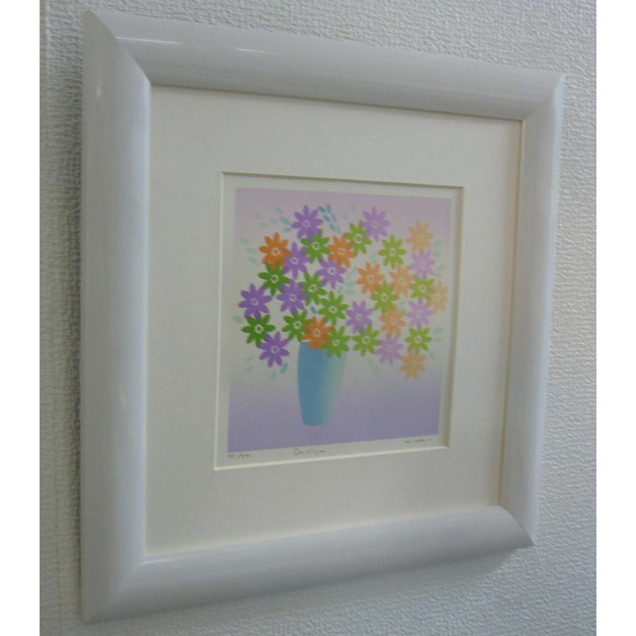 絵画 作者不詳 版画 シルクスクリーング 淡い色の花達 送料無料