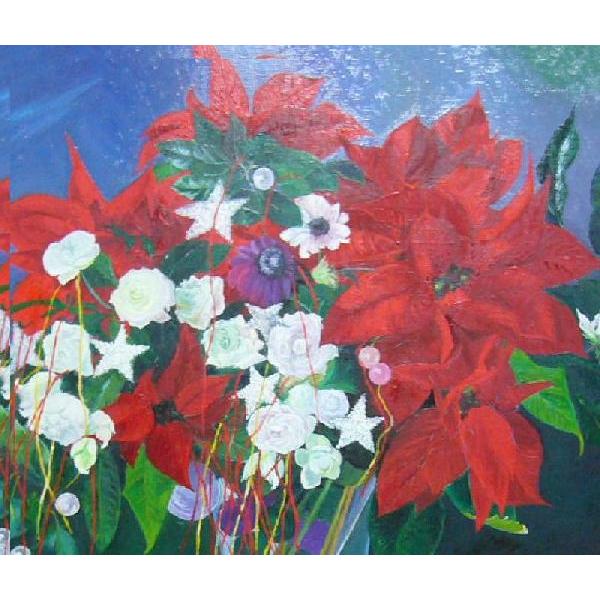 絵画 油絵 田村隆枝 肉筆油絵 静物画 情熱の華 F20 |  | 02