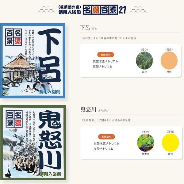 薬用入浴剤 名湯百景21箇所めぐり 各1包・計21包セット 日本製