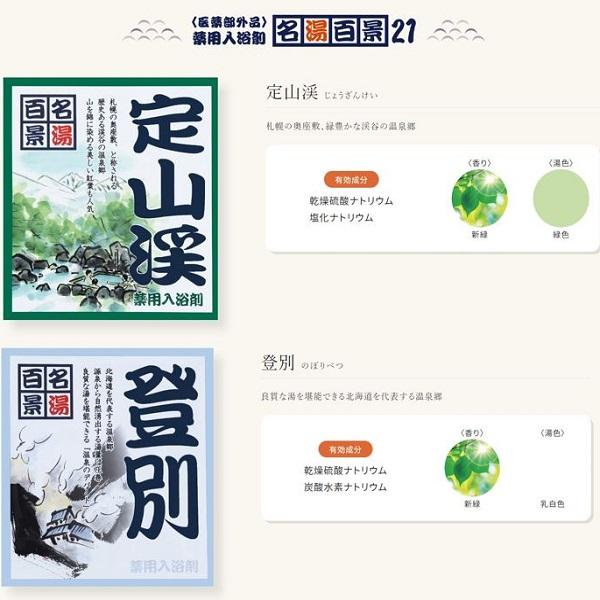 薬用入浴剤 名湯百景21箇所めぐり 各1包・計21包セット 日本製  