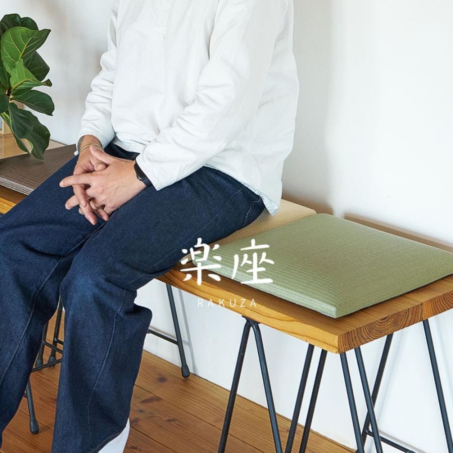 HAGiHARA（萩原） 水拭きできる い草風畳クッション 楽座 約39×39×5cm