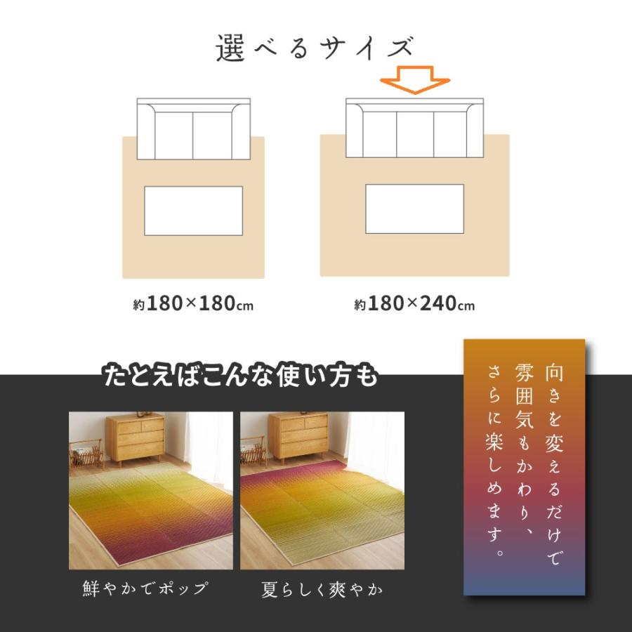HAGiHARA（萩原） い草ラグ（裏貼り） 彩風 いろかぜ 約180×240cm