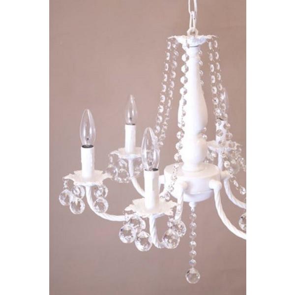 クリスタルガラス シャンデリア BESSI ベッシー（6灯）ピンク ホワイト  