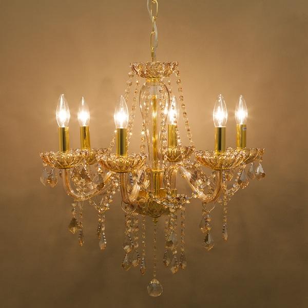 クリスタルシャンデリア 6灯 【LEON レオン】 LED対応可 インテリア