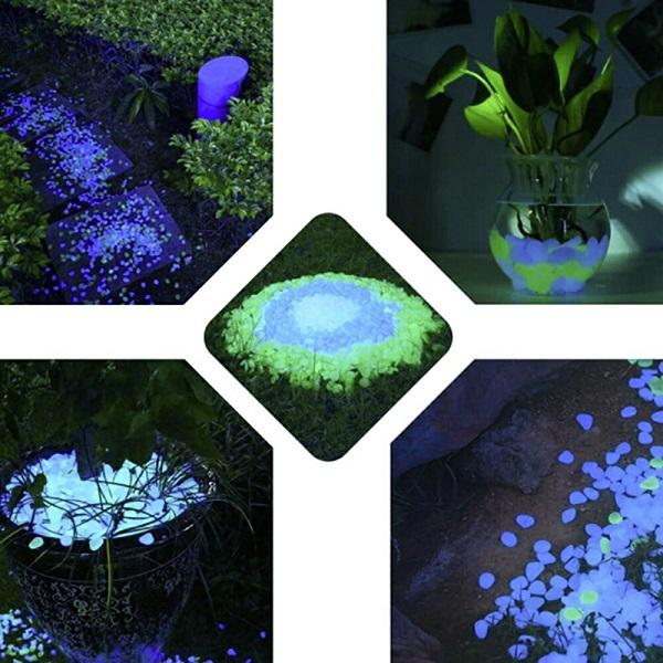 ガーデニング 光る石 100個入り 花壇 夜光石 蓄光石 飾り石 園芸用品