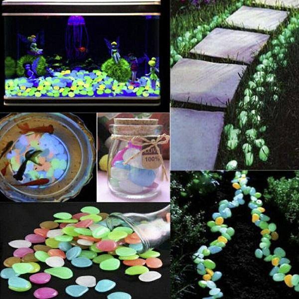 ガーデニング 光る石 100個入り 花壇 夜光石 蓄光石 飾り石 園芸用品