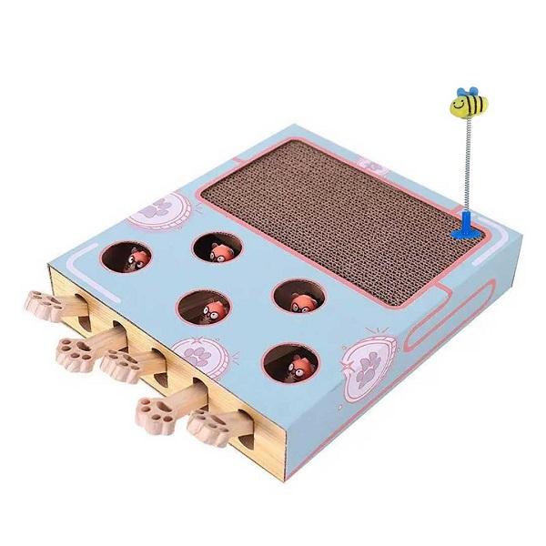 猫用 モグラたたきゲーム 爪とぎ付き ペット用品 ペット玩具 猫 ねこ