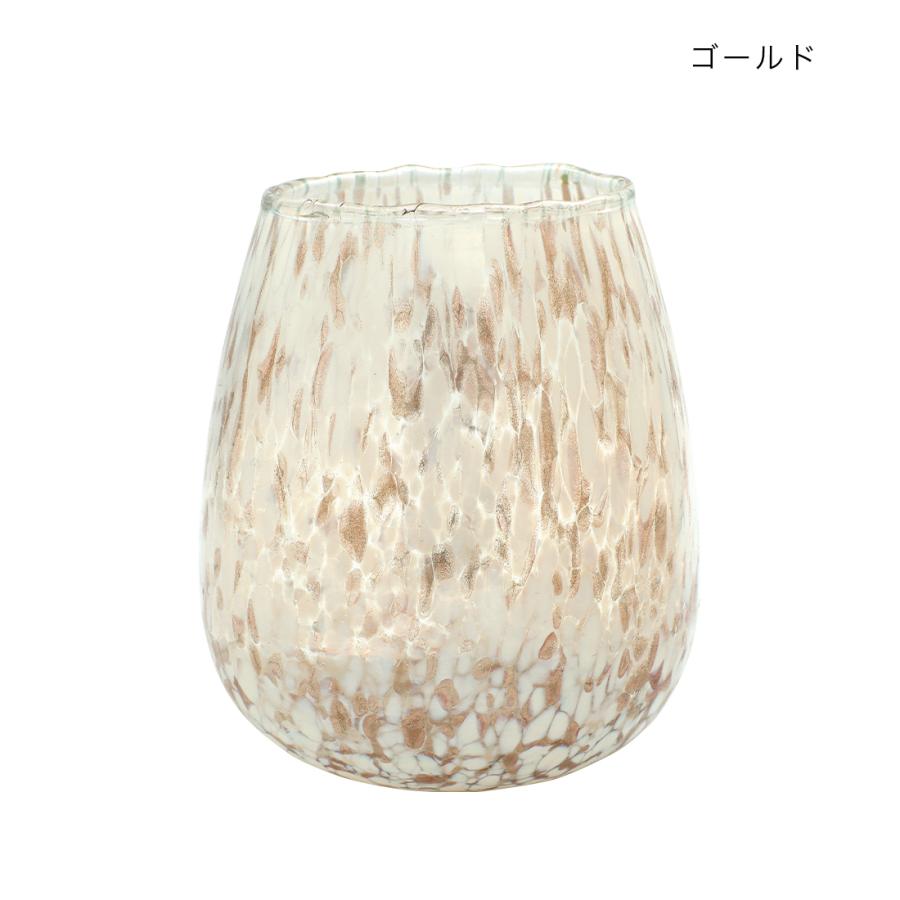 マーブルグラス フラワーベース ブルー ゴールド インテリア雑貨 花瓶