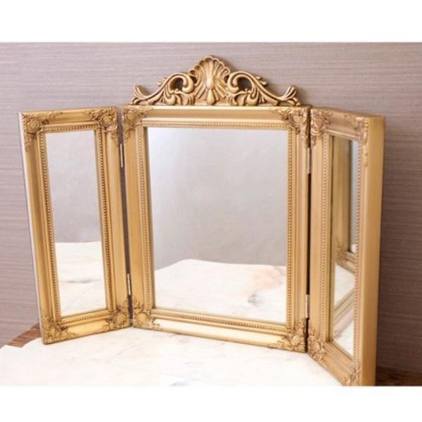 Newチャーチルウッド【三面鏡】 家具 インテリア ミラー 卓上ミラー