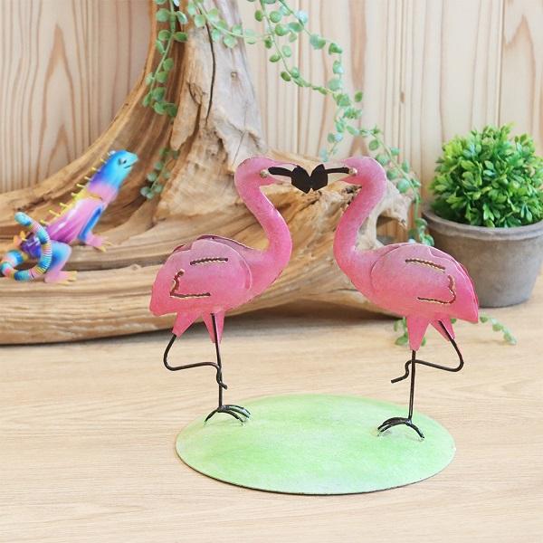 SALE ブリキ ペアフラミンゴ インテリア インテリア雑貨 オブジェ 置物