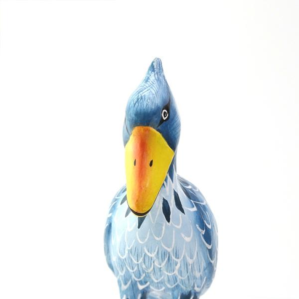 SALE 木彫 ハシビロコウ インテリア雑貨 オブジェ 置き物 鳥