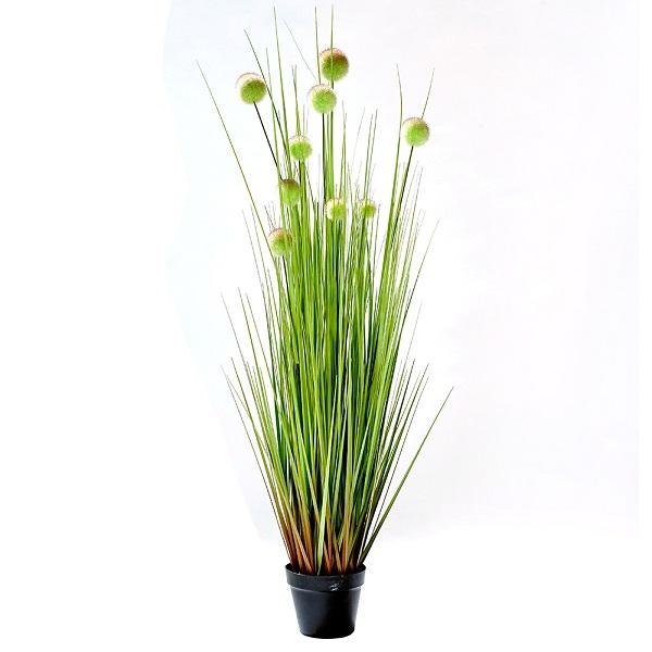 光触媒　人工観葉植物　ウォールグリーン　フェイクグリーン　ボールグラス122@g 人工観葉植物 ボールグラス Mサイズ 約122cm 光触媒 人工観葉 フェイク