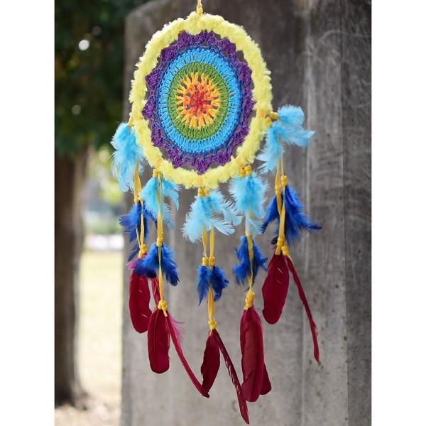 SALE ドリームキャッチャー カラフルクロシェ L 魔除け、お守り