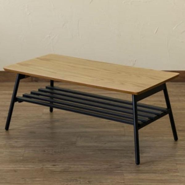 棚付き折れ脚テーブル　Luster　80　ウォールナット 棚付き折れ脚テーブル Luster 80 ABR/OAK/WAL 家具 インテリア