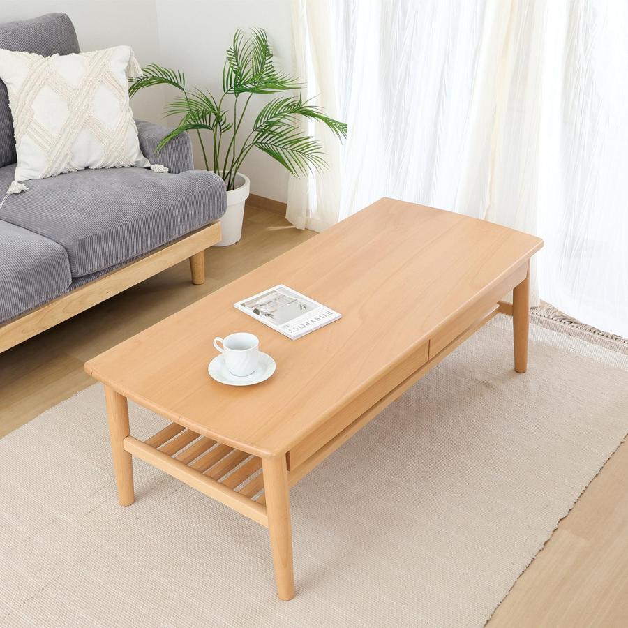 不二貿易（Fuji Boeki） 引出し棚付きセンターテーブル カミュ NA BR