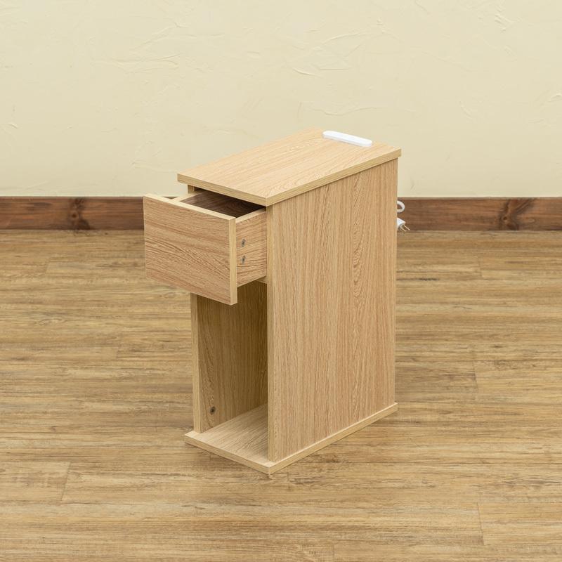 Alta ナイトテーブル 引出し付き DBR/NA/WH 家具 インテリア