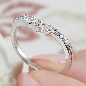 pt900 0.25ct Ｖライン ダイヤモンドリング プリンセスKAKOの画像