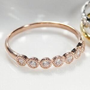 ダイヤモンド 10k WG YG PG エタニティ リング 指輪 ダイヤ ミル打ち アンティーク H-SIクラス クラシカル 10金 ハーフエタ vi-0089 |  | 02