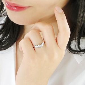 Pt950 0.5ct ダイヤモンド V字 エタニティリングの画像