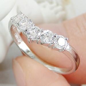 Pt950 0.5ct ダイヤモンド V字 エタニティリングの画像