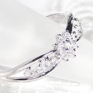 Pt950 0.21ct ダイヤモンド フラワー リング｜artgrow｜02