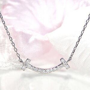 Pt950 スマイル ダイヤモンド ネックレス 0.08ct ペンダント 人気 ダイヤ ペンダント ダイア マイクロ プレゼント ギフト レディース プラチナ vi-0138の画像