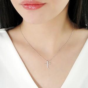Pt950 ダイヤモンド クロス ネックレス 0.13ct : ジュエリーvivid