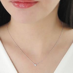 Pt950 一粒 ダイヤモンド ネックレス 0.1ct : ジュエリーvivid - 通販 