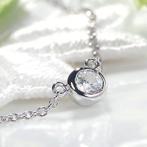Pt950 一粒 ダイヤモンド ネックレス 0.1ct : ジュエリーvivid - 通販 
