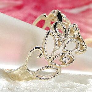 K10 YG WG PG クラシカル風 ダイヤモンド リング 0.08カラット