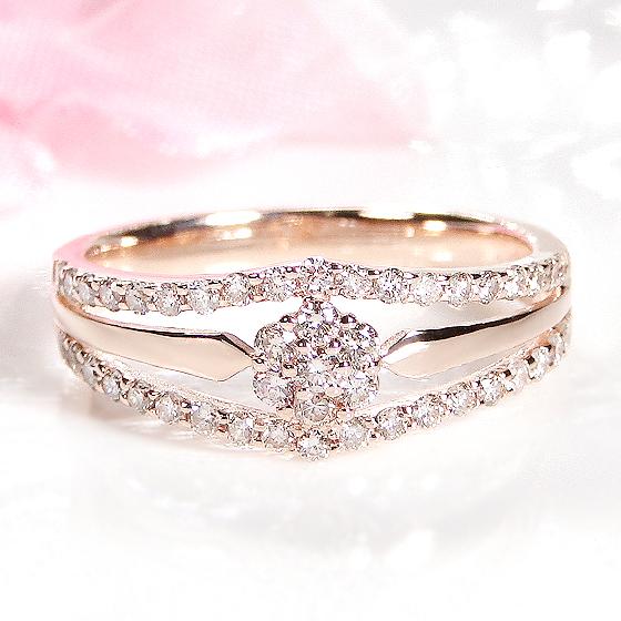 K18 YG PG 0.52ct ダイヤモンド リング人気 上品 ダイヤ ダイア K18 YG PG 0.52ct ダイヤモンド リング人気 上品 ダイヤ ダイア