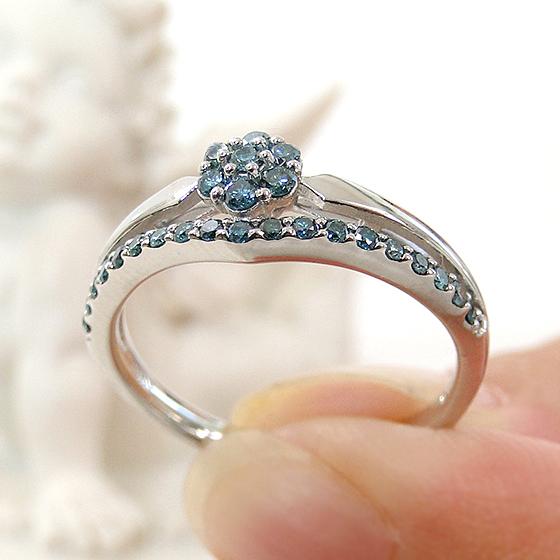 Pt950 0.33ct ブルーダイヤモンド リング 送料無料 プラチナ Pt950 0.33ct ブルーダイヤモンド リング 送料無料 プラチナ