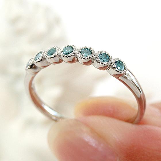 Pt950 0.15ct ブルーダイヤモンド リング 送料無料 プラチナ ブルー 