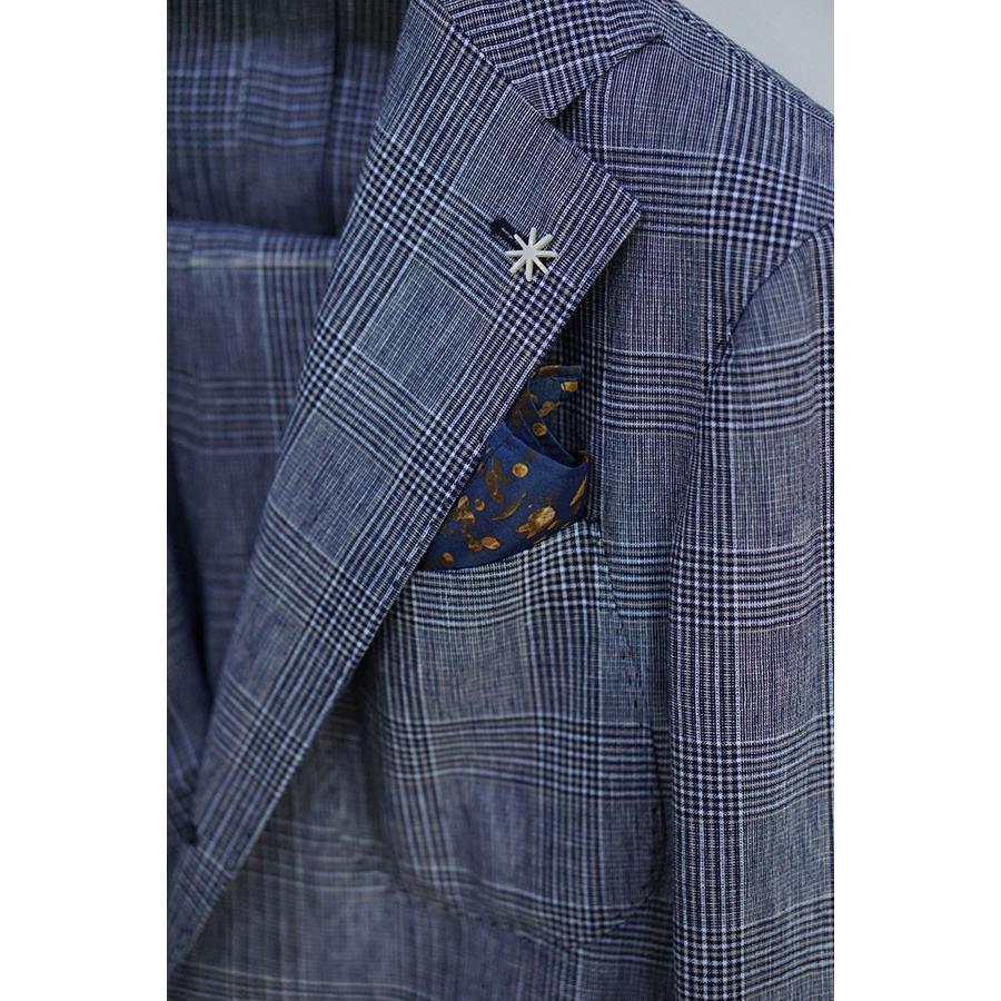 MANUEL RITS チェック柄 ビジネススーツ 50サイズウール リネン