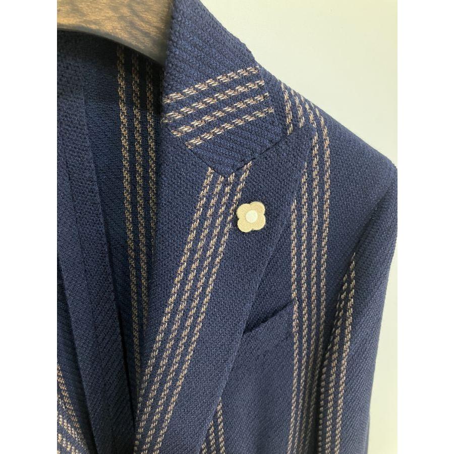 【LARDINI｜ラルディーニ】【セール30%off】ラルディーニ MOWEAR キャメルストライプ ピークドラベル3Bジャケット/IR992AJQ-J59516-ST*JK#MC*の画像