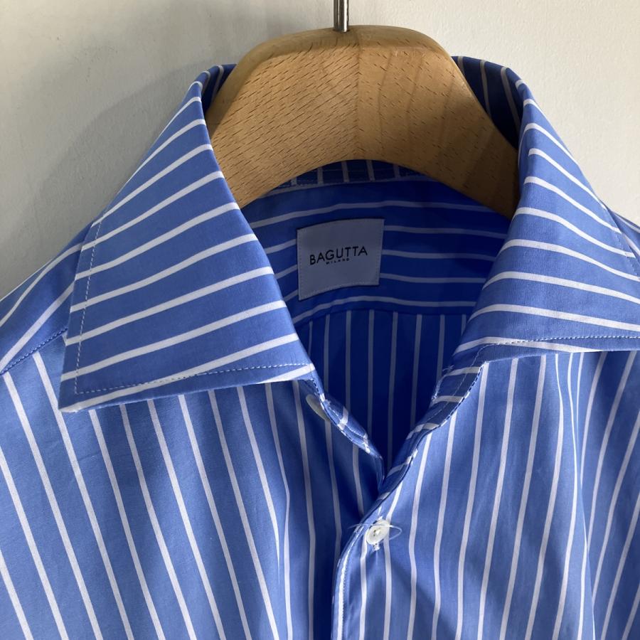 【BAGUTTA｜バグッタ】【セール30%off】バグッタ ワンピースカラーストレッチシャツ ストライプ/BRERA-EBV-CN0010 ...
