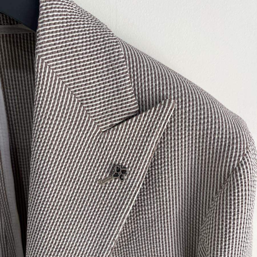 【TAGLIATORE】【セール30%off】タリアトーレ DERRICK ピークドラベル2Bジャケット ストライプシアサッカー/DERRICK26K-550047*JK#MCの画像