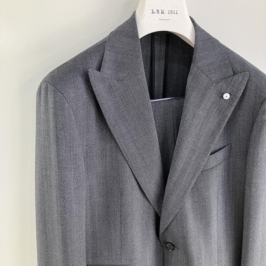【LBM｜エルビーエム】【セール30%off】エルビーエム ヘリンボーン ピークドラペル2Bシングルスーツ/191-2527756*SU#MCの画像