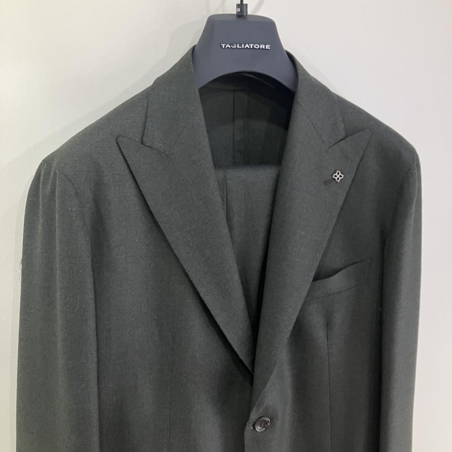 【TAGLIATORE】【セール30%off】タリアトーレ DERRICK サキソニー2Bピークドラペルシングルスーツ パンツ1タックシャーリング/DERRICK26K-550012-V*SU#MCの画像
