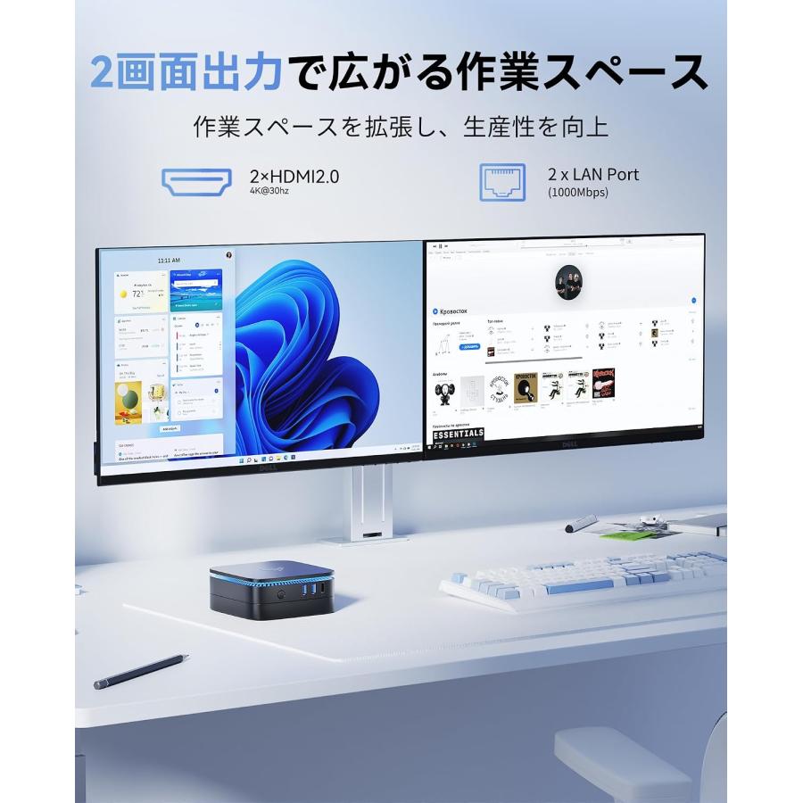 ミニpc Intel N5030　最大3.1Hz mini pc Win11 Pro 12GB+256GB　学校教育、Web ブラウジング、ビジネス オフィス、ビルボードなど |  | 04