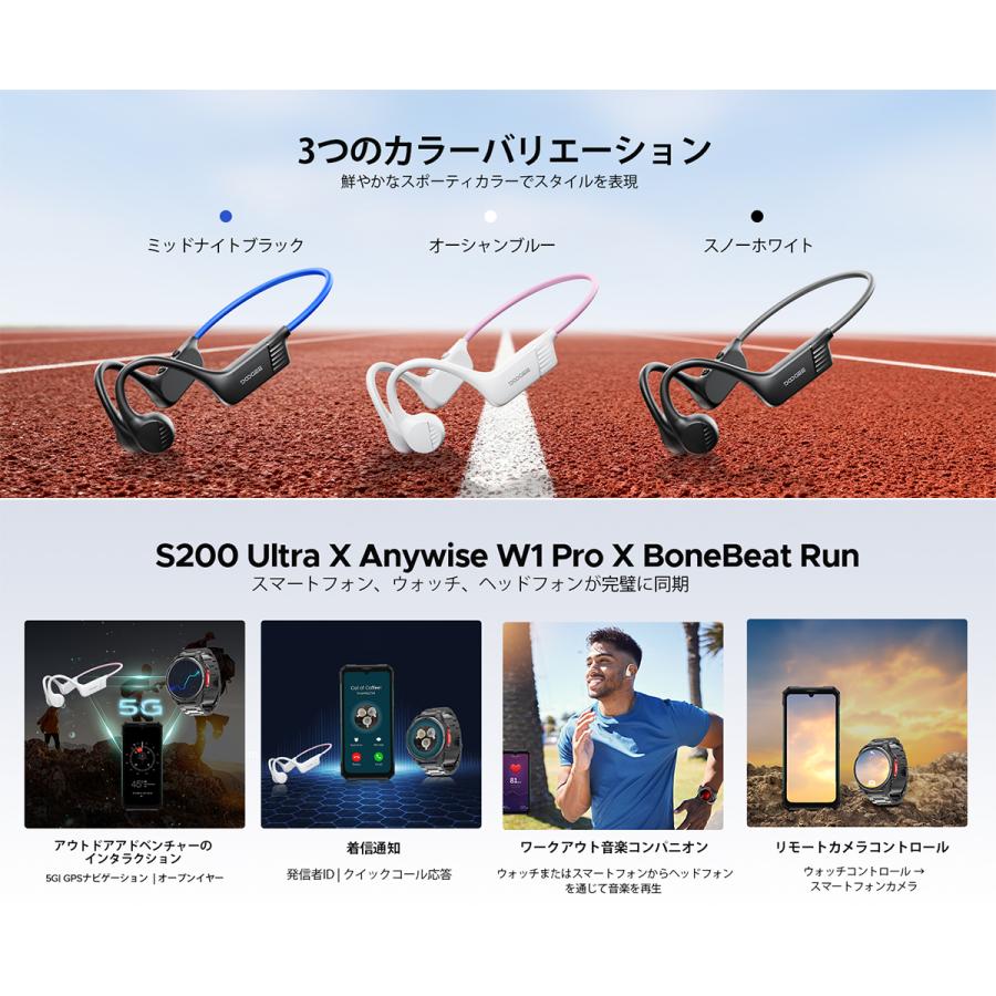 【50%OFF割引】DOOGEE BoneBeat 骨伝導イヤホン オープンイヤー IP66防水 Bluetooth 5.4 10時間再生 スポーツイヤホン ランニング ジム 通話対応 耳を塞がない |  | 12