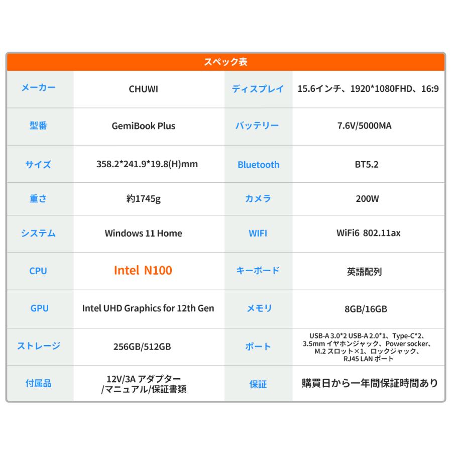 CHUWI（ツーウェイ） 爆買 WPS Office付き ノートパソコンCHUWI win11