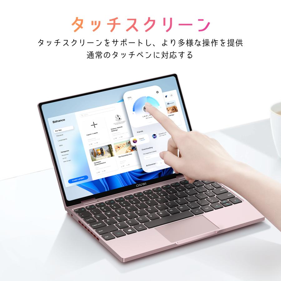 母の日 WPS Office付きノートパソコン 日本語キーボード バックライト Win11 小型ノートPC タッチスクリーン 360°回転 12GB＋512GB 軽量 2in1MiniBook X N100｜articlesdivers｜06