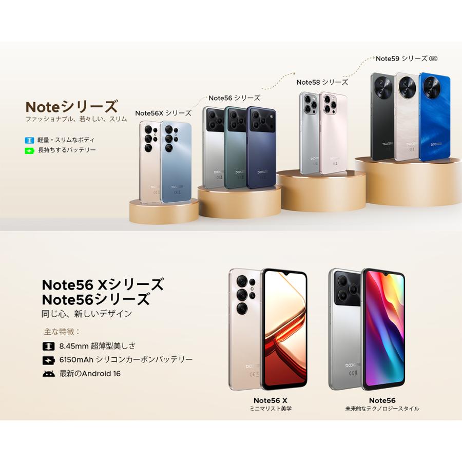 30%OFFクーポン対象】Note56X Android16 スマホ SIMフリー 6.56インチ