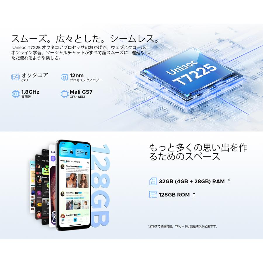 【50%OFFクーポン対象】Note56X Pro スマホ Android16 Gemini AI SIMフリー 6.56インチ 90Hz 32GB+128GB 2TB拡張 6150mAh NFC 指紋認証 4G LTE スマートフォン |  | 11