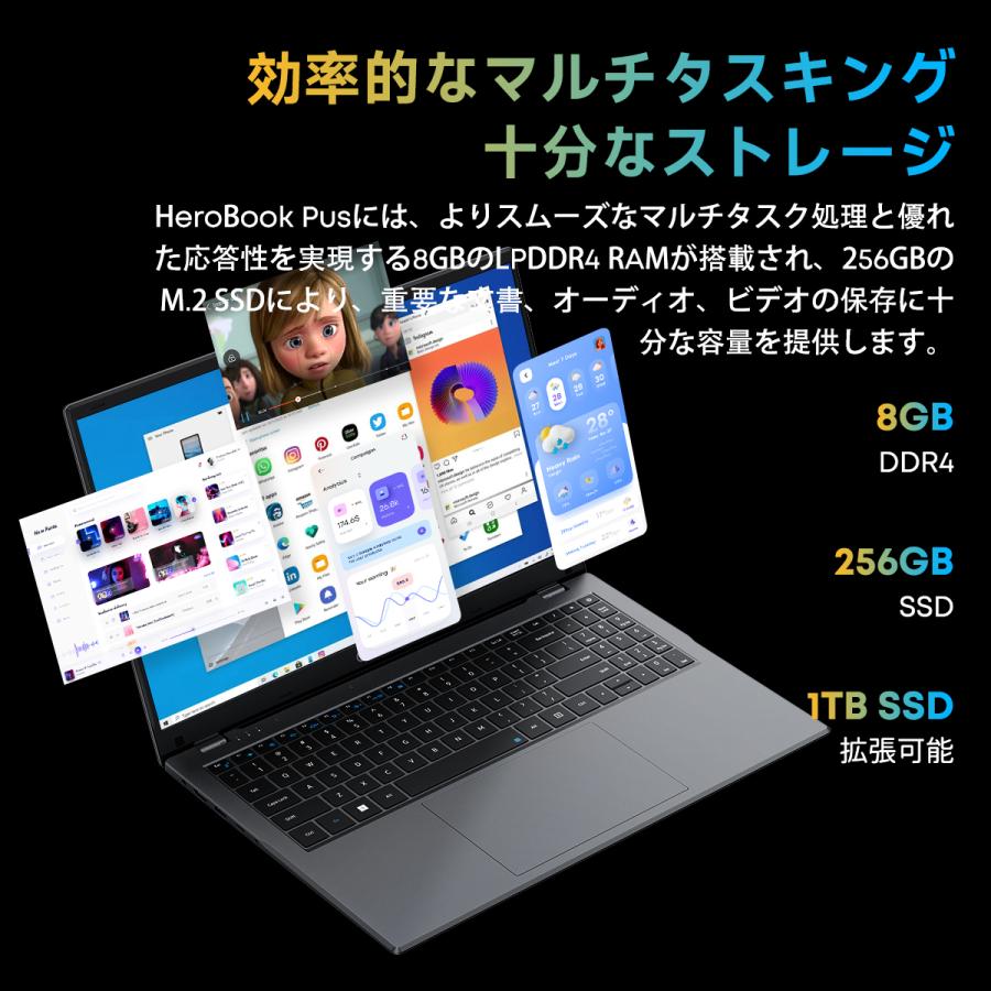 CHUWI 爆買 WPS Office付き ノートパソコン Win11 ノートpc