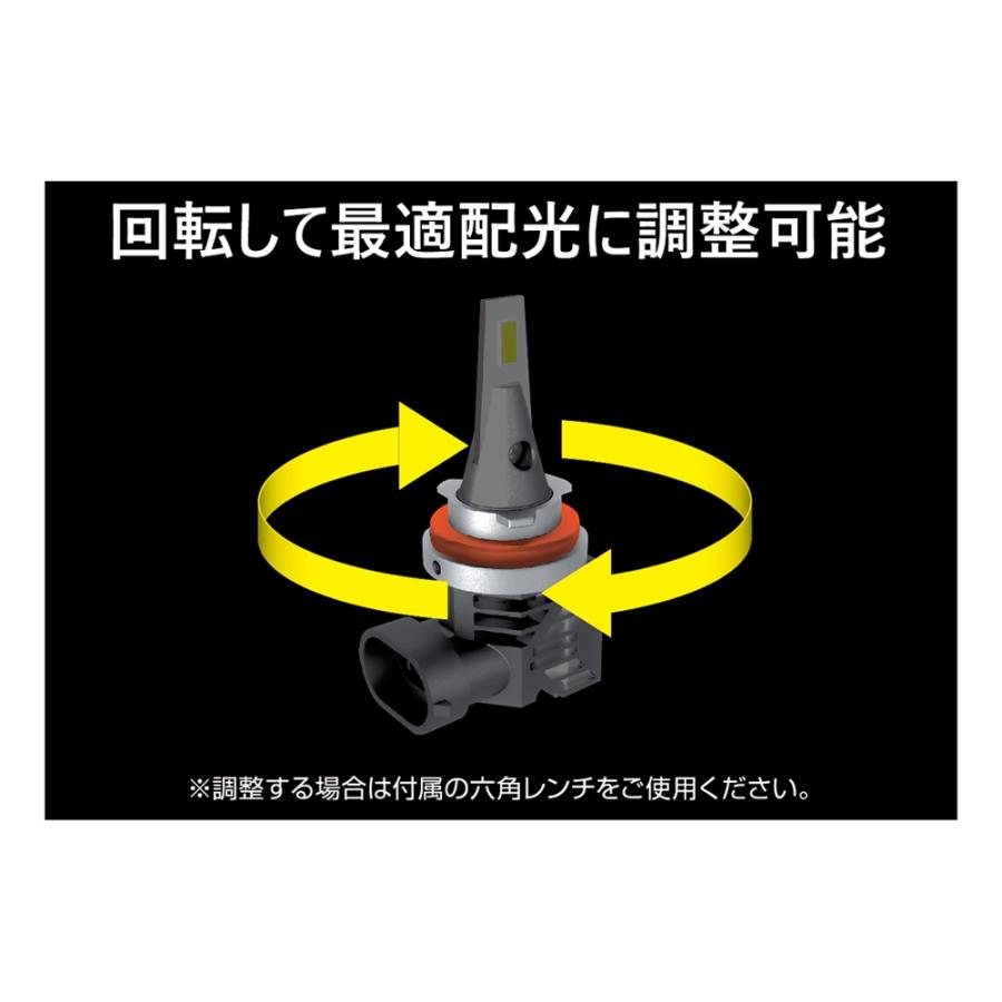 LEDフォグバルブ イエロー H8,H11,H16 簡単LED化 ファン付き 車検対応