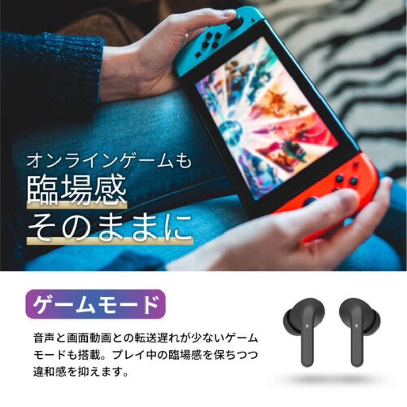 新品未使用 ワイヤレスイヤホン ワイエスエス 液晶搭載充電ケース付 イヤホン Bluetoothステレオイヤホン ANC 充電ケース Ver5.3 ブラック セイワ